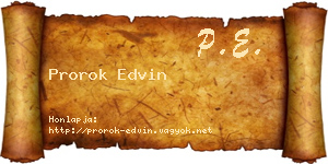 Prorok Edvin névjegykártya